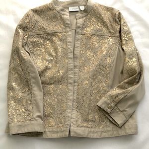 Platinum Chico’s khaki denim jacket